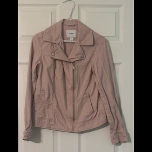 Old Navy blush pink twill moto jacket